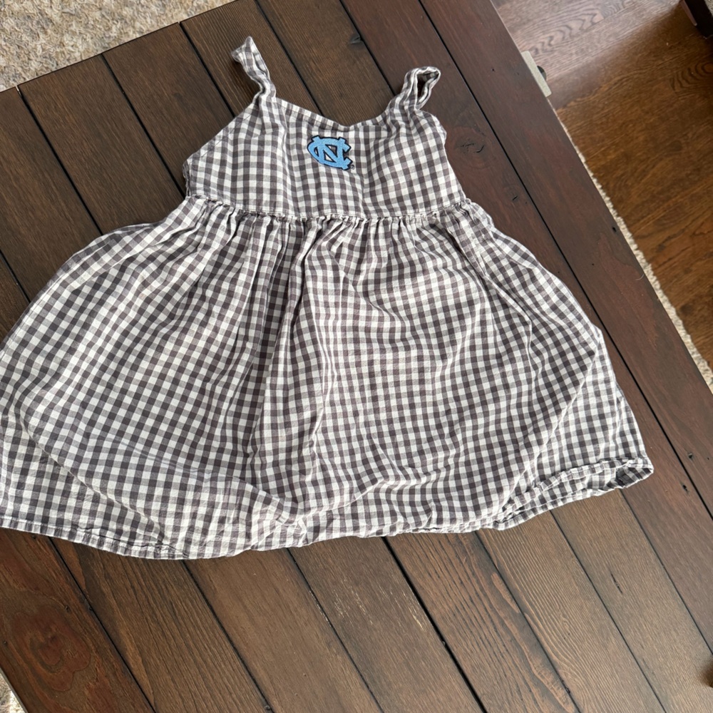 UNC Tar Heels Girls Gingham Dress Size 5T Game Day Boutique Style